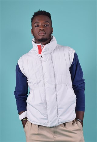 VINTAGE PRADA GREY GILET WITH HOOD