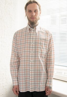 Vintage 70's White Checked Shirt