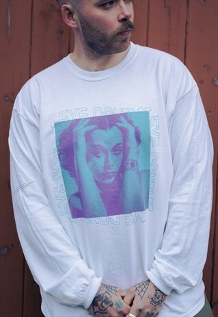 COLOUR COLLECTIVE - EYE CONTACT WHITE LONGSLEEVE TEE