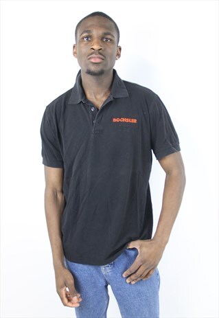 VINTAGE HUGO BOSS BLACK PRINT POLO SHIRT