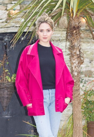 VINTAGE WOOL RASPBERRY COAT