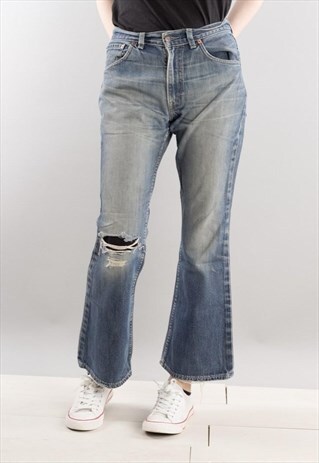 VINTAGE LEVIS 525 DENIM DESTROYED FLARE JEANS