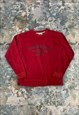 Vintage Men's Red Calvin Klein Sweatshirt 