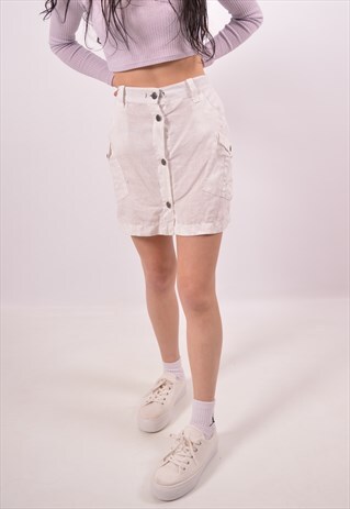 VINTAGE CALVIN KLEIN WRAP SKIRT WHITE