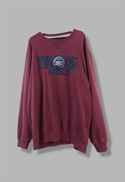 Vintage Tommy Hilfiger Sweatshirt 1985 in Burgundy XXL