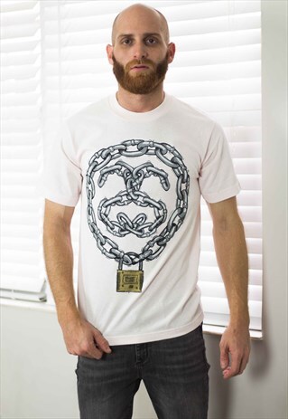 VINTAGE STUSSY T-SHIRT LOGO 90S S 5.6