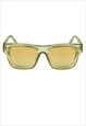 POLARIZED CLEAR OLIVE SUNGLASSES MADE WITH LIGHT BROWN LENSE
