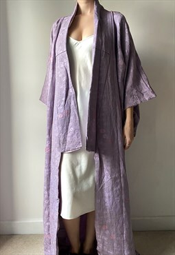 Vintage Handmade Lilac Kimono Size Medium 