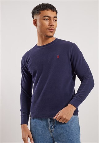 VINTAGE RALPH LAUREN LONG SLEEVE WAFFLE TOP