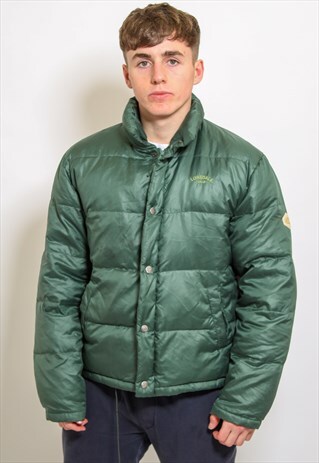 VINTAGE LONSDALE PUFFER JACKET IN GREEN LARGE
