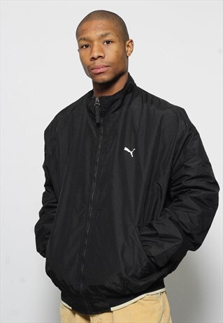 VINTAGE PUMA FLEECE LINED JACKET BLACK