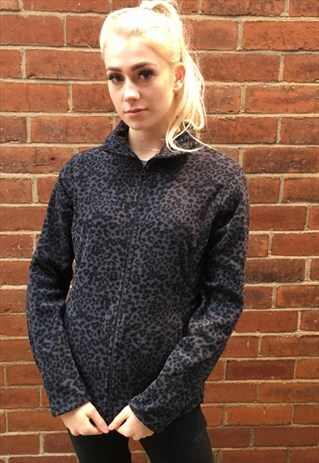 VINTAGE CHAPS FLEECE LEOPARD PRINT JUMPER