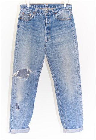 VINTAGE 90'S LEVI'S STRAIGHT LEG 501 BLUE JEANS
