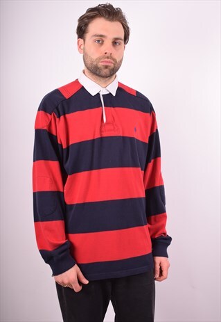 POLO RALPH LAUREN MENS VINTAGE POLO SHIRT LONG SLEEVE LARGE