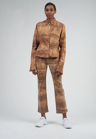 VINTAGE RARE Y2K 90'S JUST CAVALLI ANIMAL PRINT CO-ORD