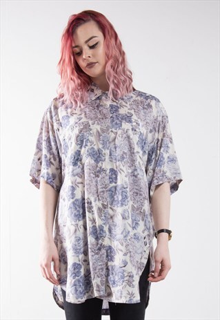 VINTAGE 90'S OVERSIZE FLORAL PATTERN SHIRT