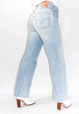 VINTAGE LEVI'S WIDE LEG BLUE STRIPE JEANS