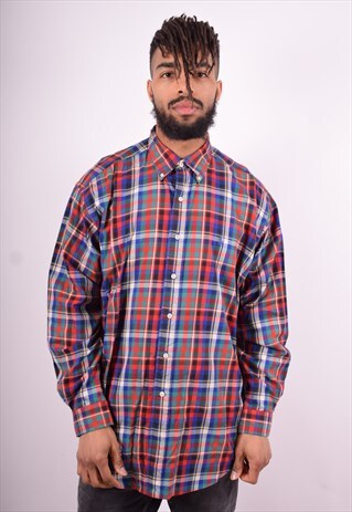 RALPH LAUREN MENS VINTAGE SHIRT LARGE MULTI CHECK 90'S