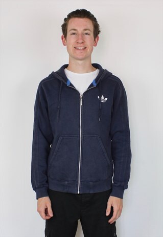 navy blue adidas zip up hoodie