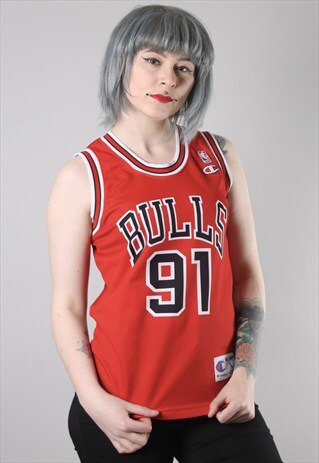 VINTAGE CHAMPION CHICAGO BULLS BASKETBALL JERSEY VEST SMALL