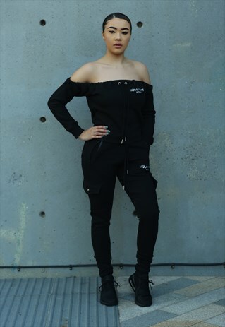 OFF SHOULDER BLACK CO-ORD SET