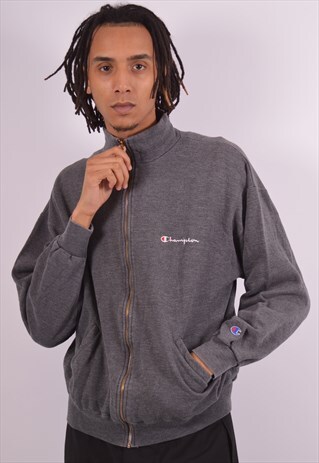 VINTAGE CHAMPION TRACKSUIT TOP JACKET GREY