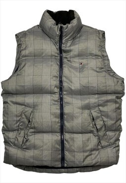 Tommy Hilfiger Vintage Grey Checked Down Fill Puffer Gilet