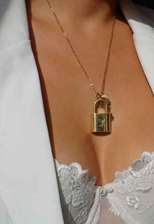 Reworked Louis Vuitton Padlock Necklace with single chain | Boutique Secondlife | ASOS Marketplace