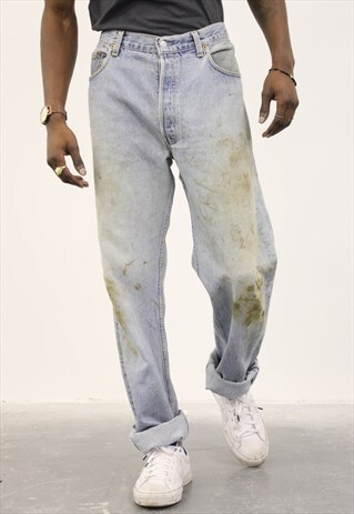 VINTAGE BLUE LEVI'S PAINT 501 JEANS