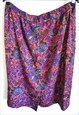 VINTAGE PURPLE SKIRTS MIDI BLUE HIGH WAIST 90S ORNAMENTS