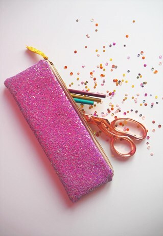 BERRY PURPLE GLITTER PENCIL CASE