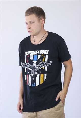 VINTAGE MENS SYSTEM OF A DOWN BIG LOGO T-SHIRT