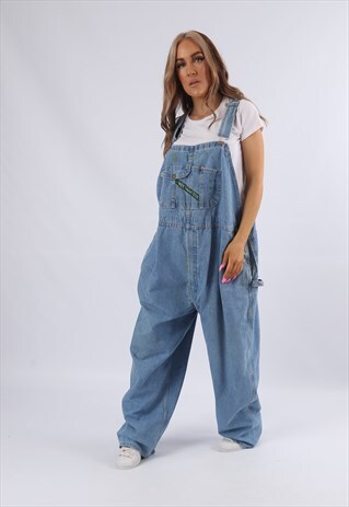 VINTAGE ROUND HOUSE DENIM DUNGAREES PLUS SIZE UK 22 (75M)