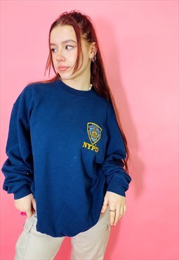 Vintage 90s NYPD Embroidered USA Sweatshirt