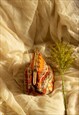 ORANGE RUSTIC STITCH MINI CLASP BAG