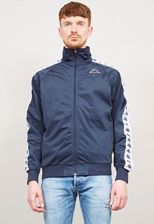 VINTAGE 90'S KAPPA TAPED NAVY TRACKSUIT JACKET