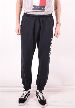 ADIDAS MENS VINTAGE TRACKSUIT TROUSERS XXL BLACK 90S