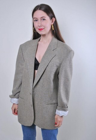 WOMEN VINTAGE ITALIAN OVERSIZED WOOL BLAZER