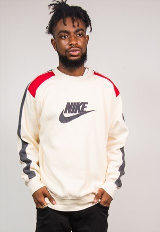 90'S VINTAGE NIKE CREAM SWEATSHIRT JUMPER