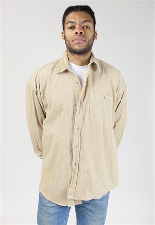VINTAGE 90S LIGHT BROWN CORD SHIRT
