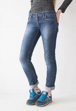 VINTAGE RETRO BLUE SLIM LOW WAIST TOMMY HILFIGER JEANS DENIM