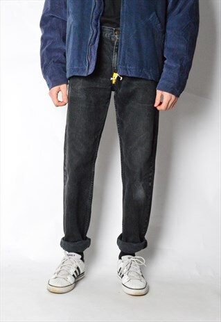 VINTAGE 90S FADED DARK GREY LEE JEANS