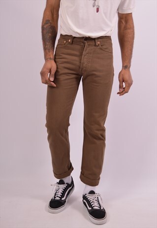 LEVI'S 551 MENS VINTAGE JEANS W28 L28 BROWN 90S