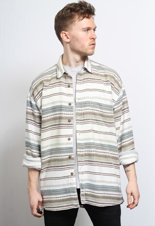 VINTAGE AZTEC PATTERNED SHIRT
