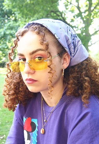 YELLOW LENS 90S FRAMELESS SUNGLASSES