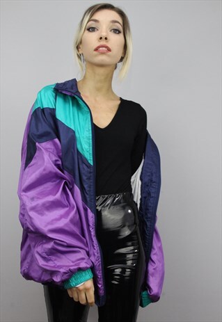 VINTAGE 80S/90S OVERSIZED SHELL WINDBREAKER JACKET