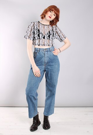 VINTAGE 90S HIGH WAISTED STRAIGHT LEG MOM JEANS