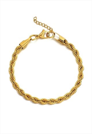 Thick Gold Chunky Rope Chain Anklet