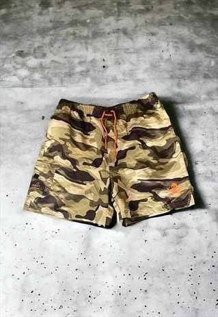 Vintage Camo Print Maui Sports Swim Shorts - XL