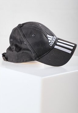 Vintage Adidas Cap in Black Baseball Summer Hat One Size